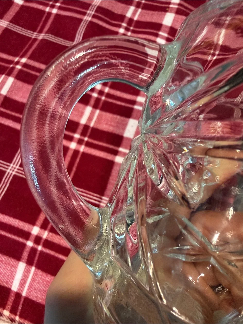 Vtg Anchor Hocking Star of David Glass Creamer Pitcher